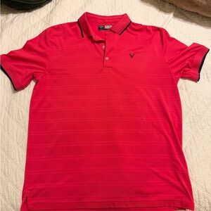 Callaway Golf Pink Polo Shirt with navy